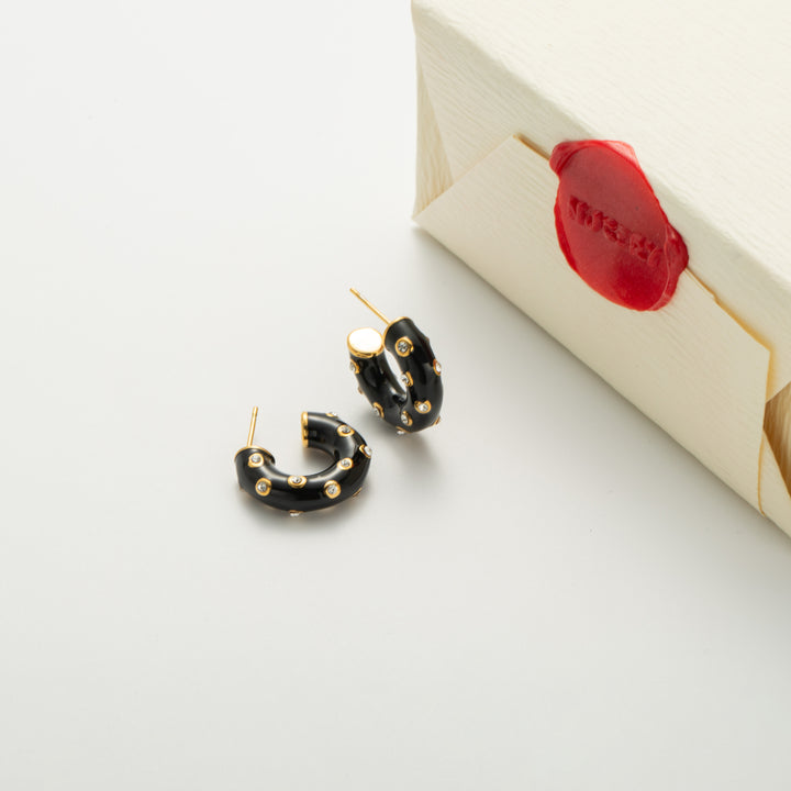 Black Luna Hoops